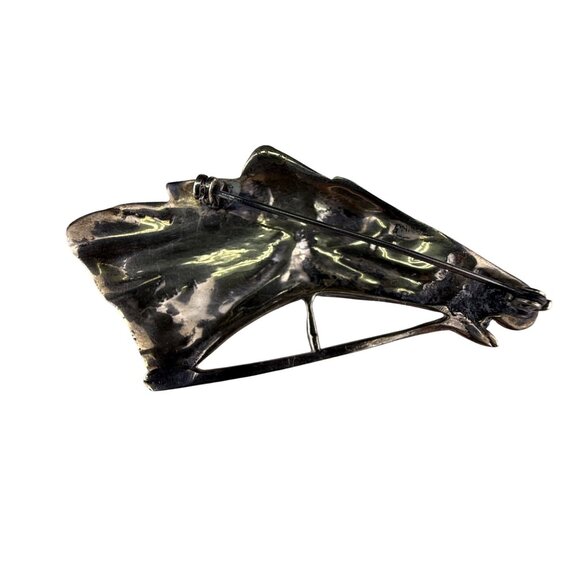 Sterling Silver Horse Head Pin Brooch Equestrian Design Unique Handcrafted - Picture 2 of 3